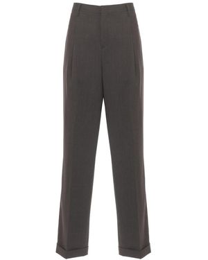 BRIGLIA Wide Trousers - Grey