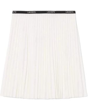 Lacoste Rokken ,Wit ,Polyester Korte Geplooide Rok