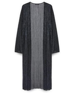 FIORELLA RUBINO Plissee-Lurex-Bolero-Cardigan - Grau