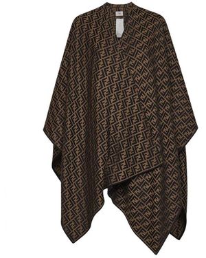 Fendi Jassen ,Bruin ,Wol Poncho