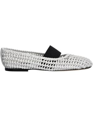 MSGM Schoenen ,Wit ,Leer Woven Ballerina Schoenen