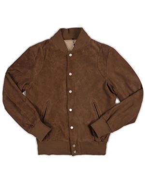 DFOUR® Jassen ,Bruin ,Polyester Polyester Bomberjack Met Suède Knopen
