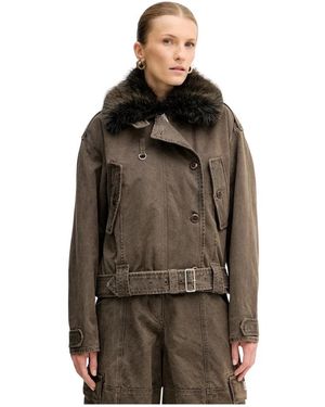 KENZO Dyed Canvas Comber Jacket - Bruin