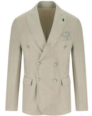 Bob Vintage Doppelreihige Sandjacke - Grau