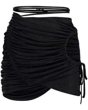 ANDREA ADAMO Rokken ,Zwart ,Leer Asymmetrische Rok Met Cut-Out Detail