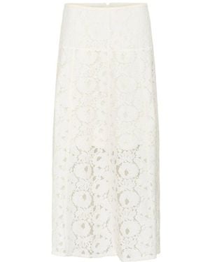 Soaked In Luxury Eleganter Broderie Anglaise Rock - Weiß