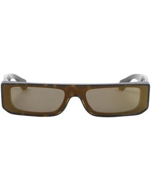 Alaïa Accessoires ,Bruin ,Rechthoekige Shield Zonnebril