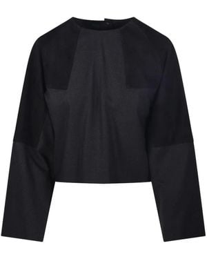 Max Mara Truien & Vesten ,Grijs ,Wol Afa Sweater - Zwart