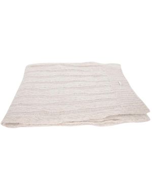 Herno Accessoires ,Wit ,Wol Resort Sjaal Van Kabelgebreide Alpacawol - Naturel