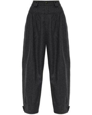Chloé Losvallende Wollen Broek - Zwart
