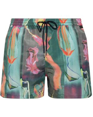 Paul Smith Bedruckte Badeshorts - Blau