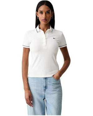 Lacoste Tops ,Katoen L.12.D Slim Fit Trim Detail Polo - Blauw