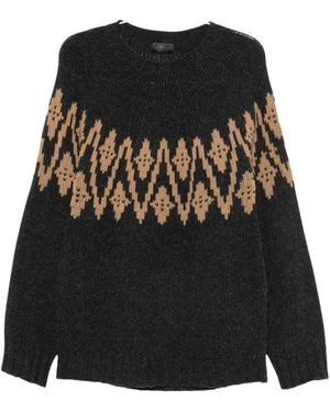 Dondup Rundhals-Strickpullover - Schwarz