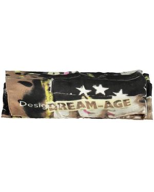 Desigual Schwarzes Polyester-Accessoire Schal Mit Logo