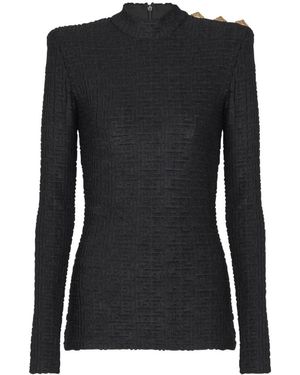 Balmain Long Sleeve Tops - Black