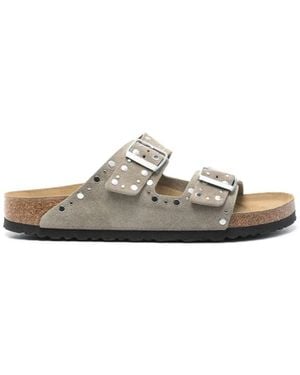 Birkenstock Taupe Slides - Grey