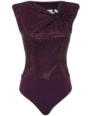 Philipp Plein Mouwloze Jersey Bodysuit - Paars