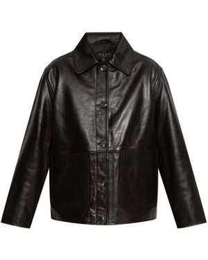 Rag & Bone Jassen ,Bruin ,Leer Leather Jassen - Zwart