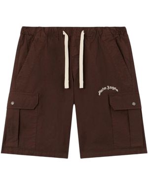 Palm Angels Long Shorts - Brown