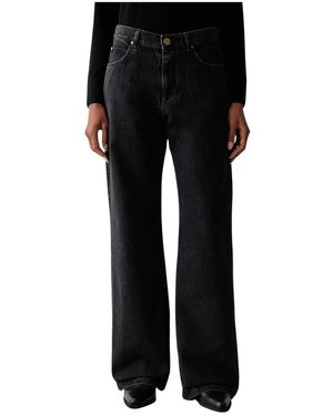 Pinko Jeans ,Zwart ,Katoen Wanda Waist Down Wide Leg