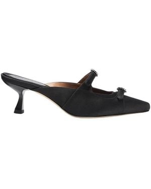 SCAROSSO Heeled Mules - Black