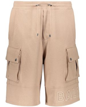 Balmain Shorts bermuda con tasche e cuciture a contrasto - Neutro