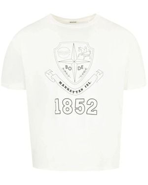 Bode T-Shirt Mit Grafikdruck Und Rundhalsausschnitt - Weiß