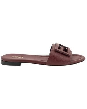 Fendi Schoenen ,Rood ,Slide - Bruin