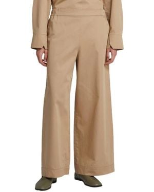 Max Mara Broeken ,Katoen Wijde Rechte Broek - Naturel