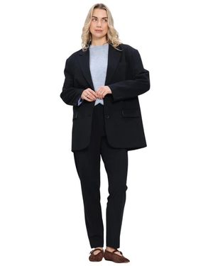 Simplee Jassen ,Blauw ,Polyester Ronelle Blazer - Zwart