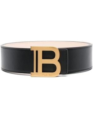 Balmain B-Belt Leather Belt - Black