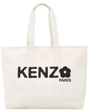KENZO Tassen ,Wit ,Katoen Utility Shopper Bag Met Boke Flower Print