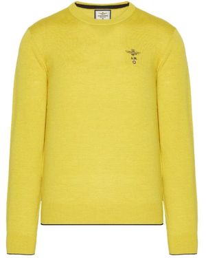 Aeronautica Militare Round-Neck Knitwear - Yellow