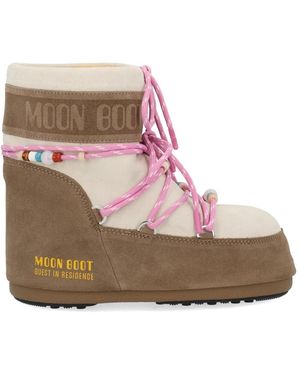 Moon Boot Schoenen ,Veelkleurig ,Suède Icon Low Suede Beads - Roze
