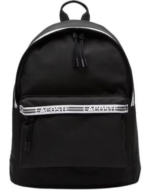 Lacoste Neocroc Backpack With Zipped Logo Straps - Black