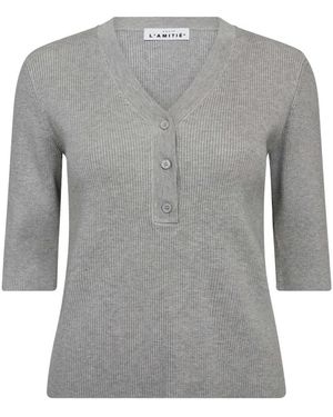 Haute L'Amitié Long Sleeve T-Shirts - Grey