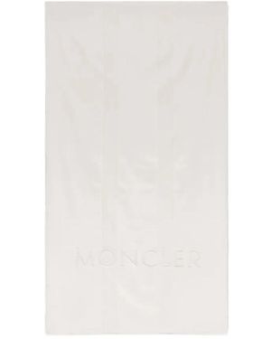Moncler Logo Katoenen Strandlaken - Wit