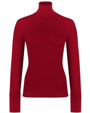 Courreges Truien & Vesten ,Rood ,Turtleneck Knit Top