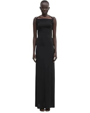 Marine Serre Kleedjes ,Zwart ,Draped Jersey Thong Dress