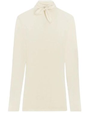 Lemaire Truien & Vesten ,Wit ,Parelwitte Top Met Patches