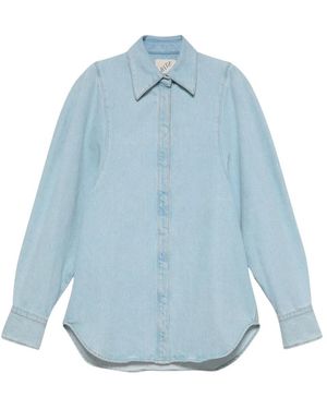 BITE STUDIOS Overhemden ,Blauw ,Denim Sculpted Sleeve Denim Shirt