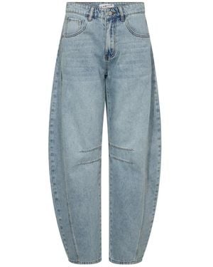 Haute L'Amitié Bleach Distressed Patch Jeans - Blau