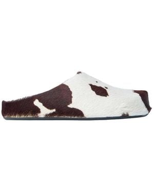 Marni Schoenen ,Bruin ,Leer Fussbett Sabot - Naturel