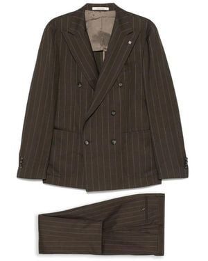 Tagliatore Double Breasted Suits - Brown