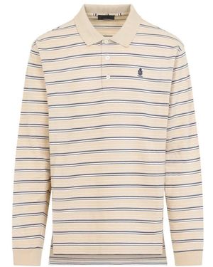 Prada Gestreepte Piqué Polo - Naturel