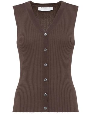 Tela Gerippter Gilet - Braun