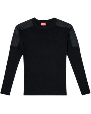 DIESEL Marmorierter Utility-Pullover Für Moderne Männer - Schwarz