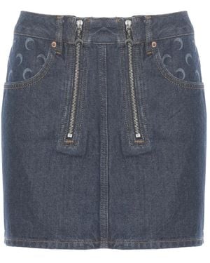 Marine Serre Denim Skirts - Blue