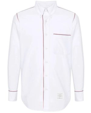 Thom Browne Camicia bianca con logo in cotone - Bianco