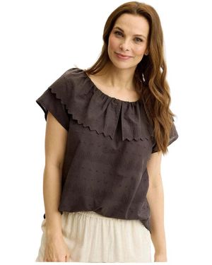iN FRONT Overhemden ,Bruin ,Blouses - Zwart